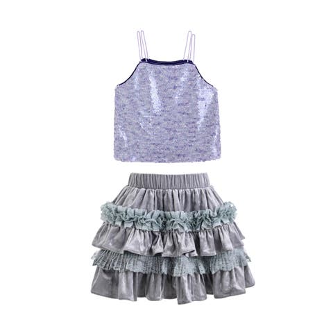 Anthea Sequin Ruffle Set