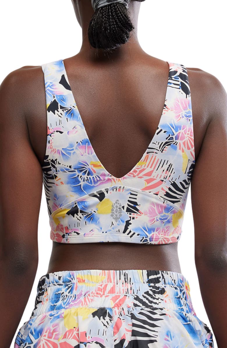 Free People FP Movement Printed Never Better Sports Bra, Alternate, color, Mystic Floral Combo