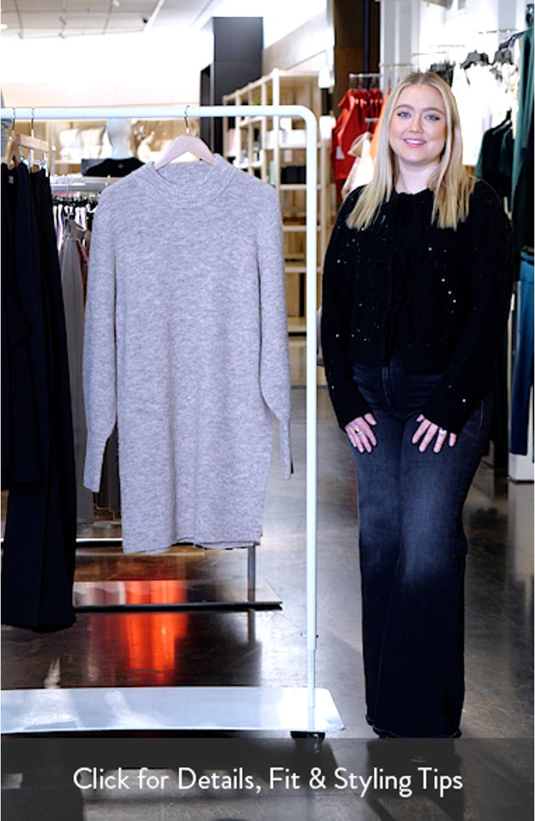 Side Split Mock Neck Longline Sweater, sales video thumbnail