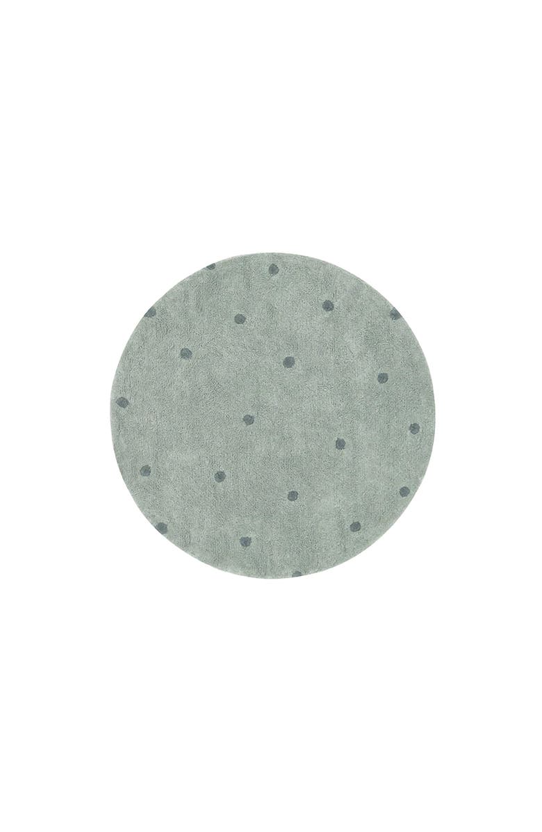 Lorena Canals Washable Rug Round Dot, Main, color, Blue Sage, Vintage Blue