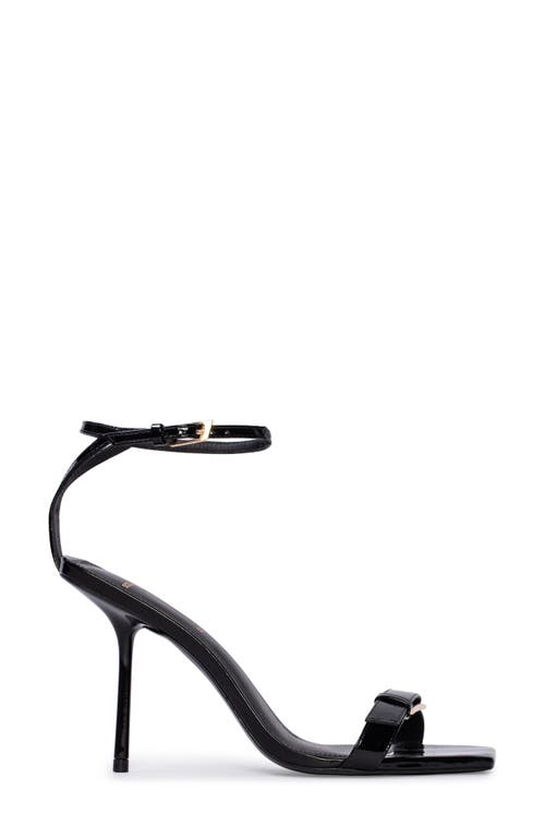 Black Suede Studio Brooks 95 Ankle Strap Sandal In Black Patent