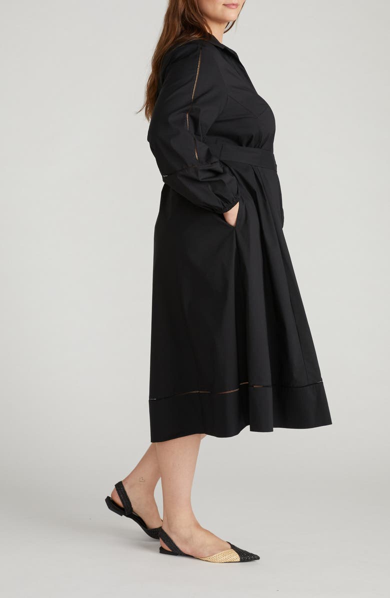 Universal Standard Yuli Long Sleeve Stretch Poplin Midi Dress, Alternate, color, 