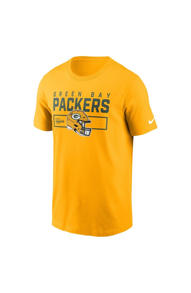 Nike Men's Nike Gold Green Bay Packers Primetime Helmet Essential T-Shirt, Alternate, color, Gold