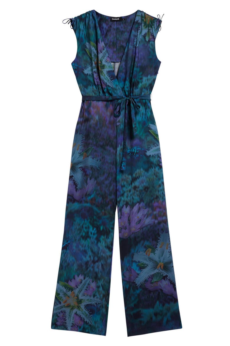 Abstract Floral Jumpsuit, Alternate, color, DARK BLUE