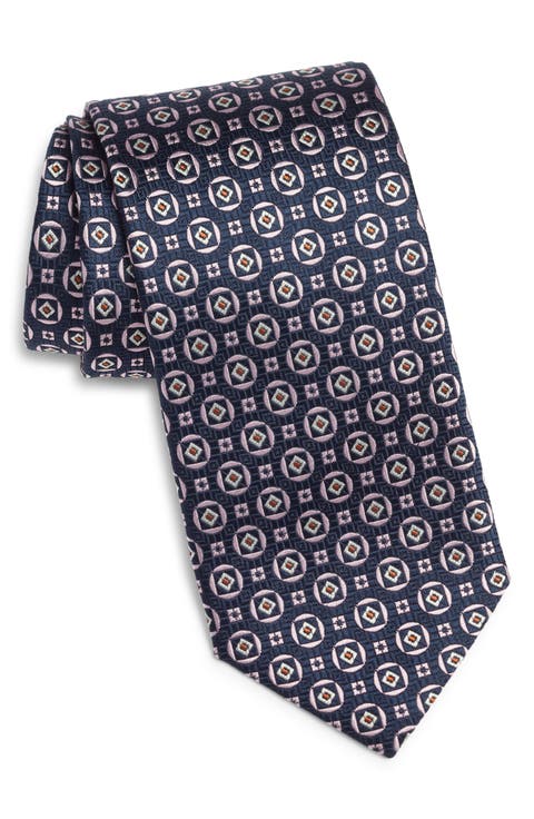 Geometric Medallion Silk Tie