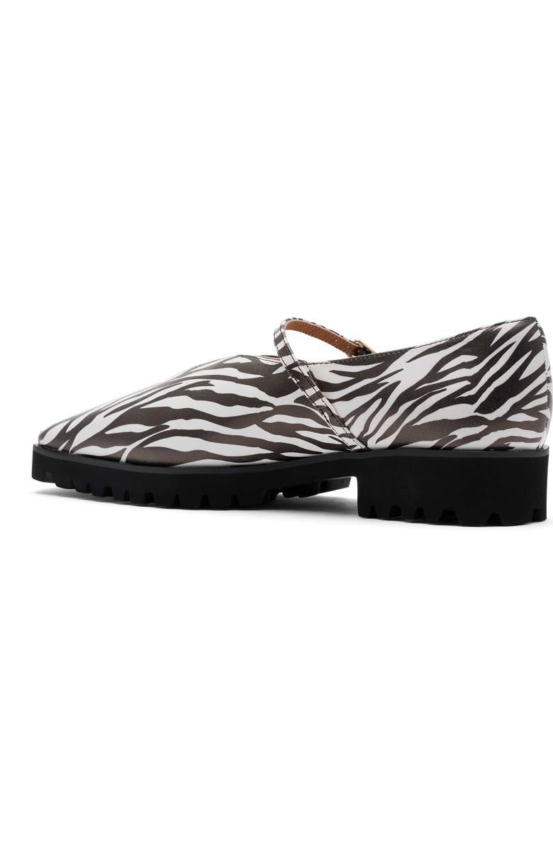 MARC NOLAN Roxie Leather Lug Mary Janes, Alternate, color, Zebra