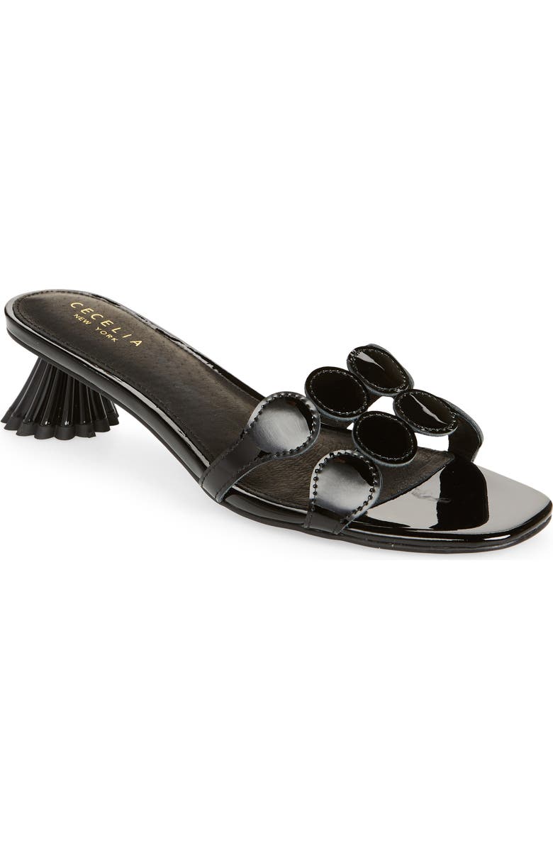 Cecelia New York Bunny Slide Sandal, Main, color, Black Patent