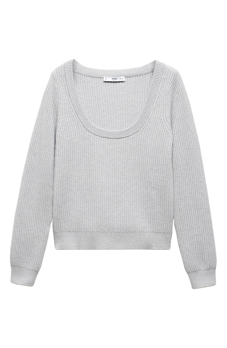 MANGO Scoop Neck Rib Sweater, Alternate, color, 
