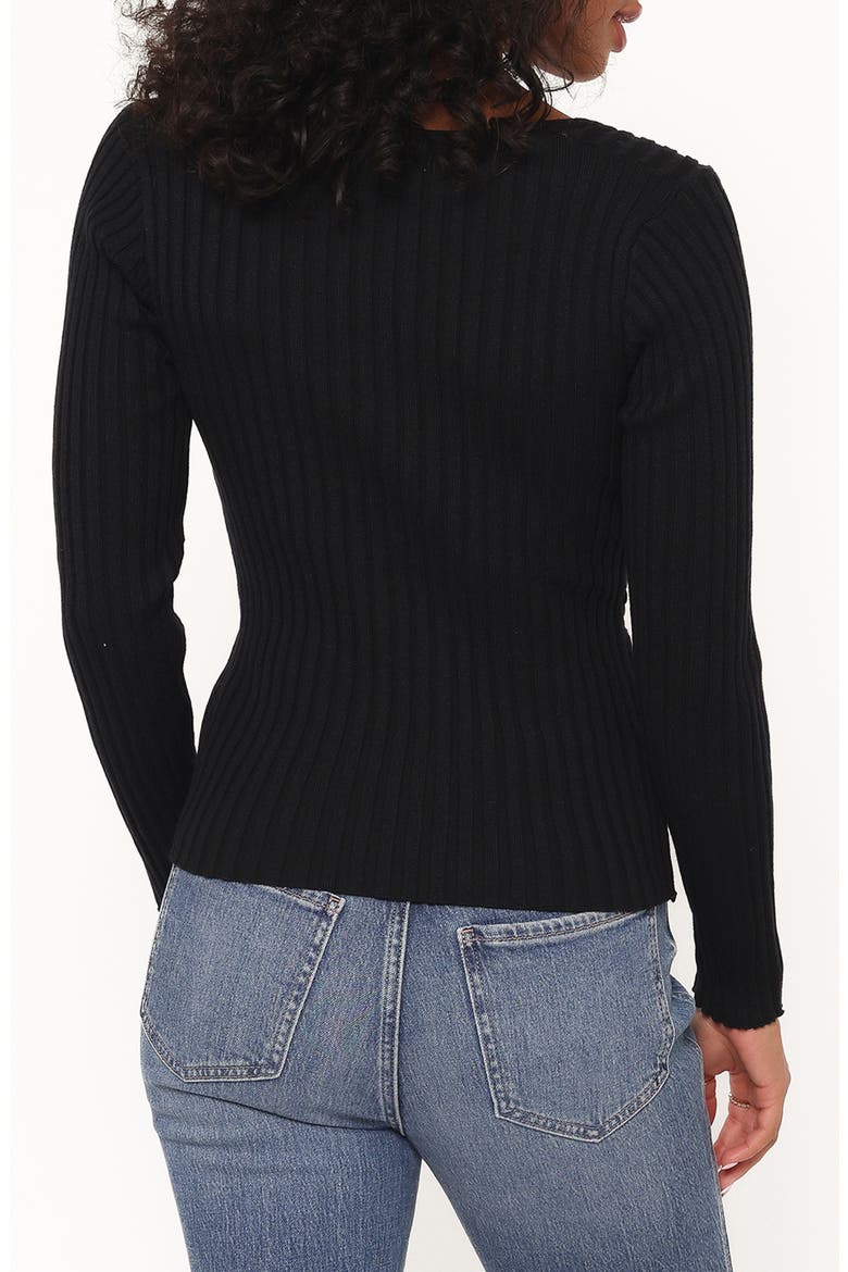Demi Twist Rib Sweater, Alternate, color, BLACK