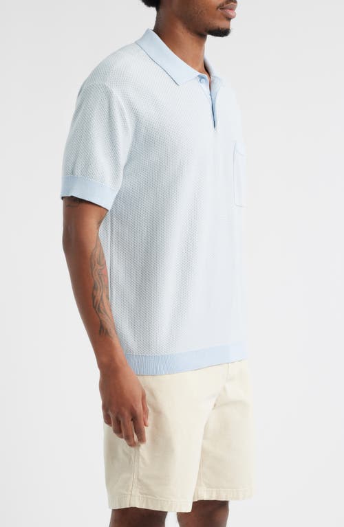 Dickies Rocky Textured Cotton Polo In Blue