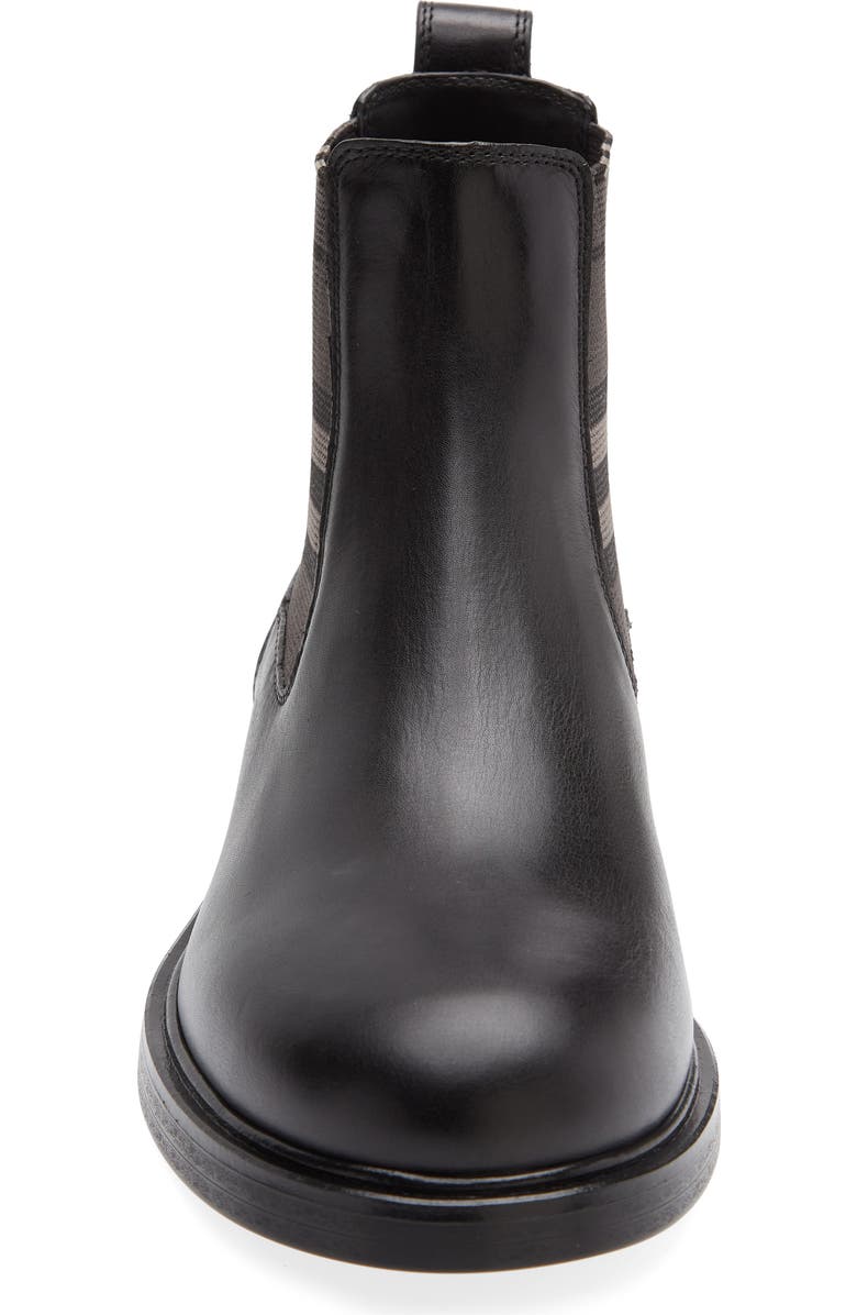 Burberry Pembroke Check Chelsea Boot, Alternate, color, Black