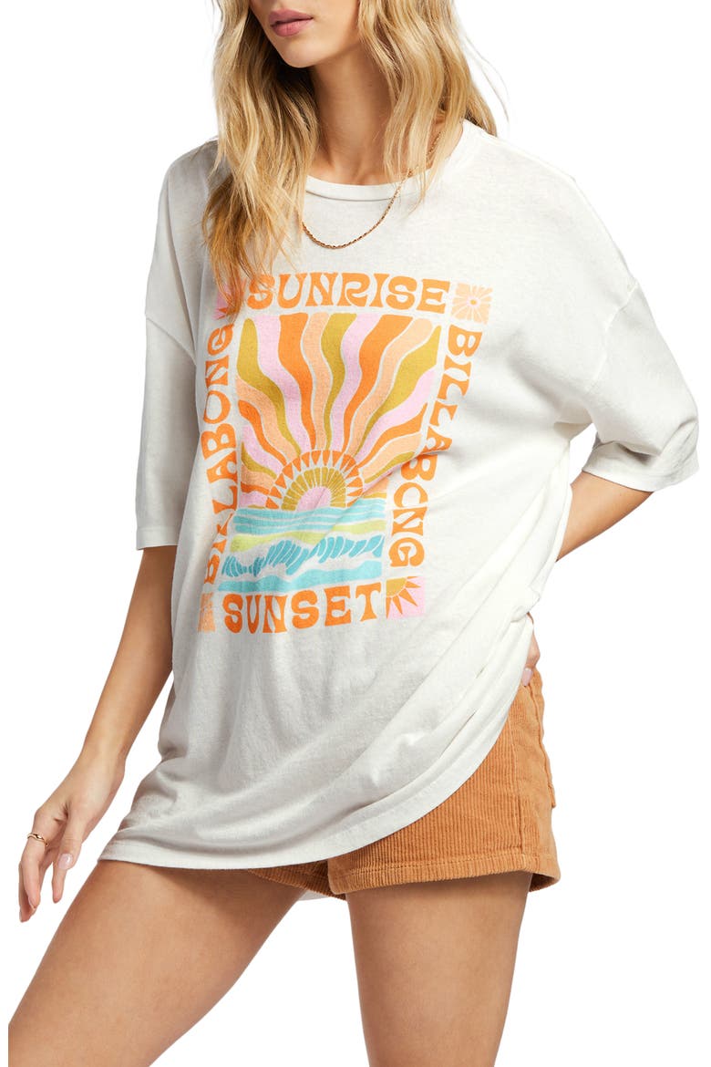Sunrise to Sunset Oversize Cotton Graphic T-Shirt, Alternate, color, SALT CRYST