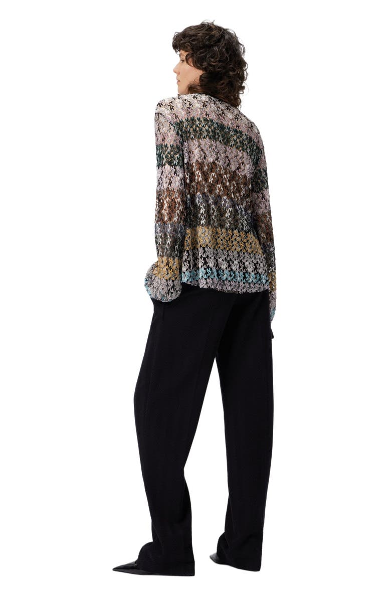 Missoni Crew Neck Blouse In Embroidered Lace, Alternate, color, Multicoloured
