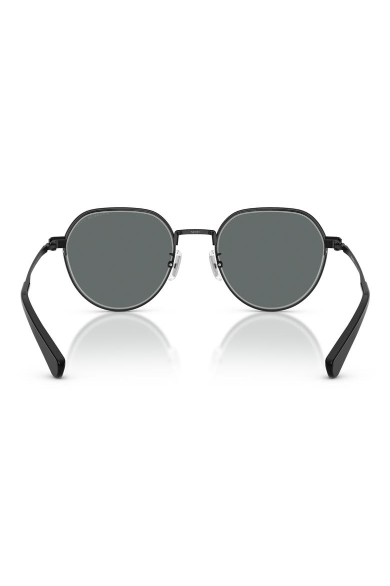 52mm Polarized Irregular Sunglasses, Alternate, color, SATIN BLACK / GREY SOLID POLAR
