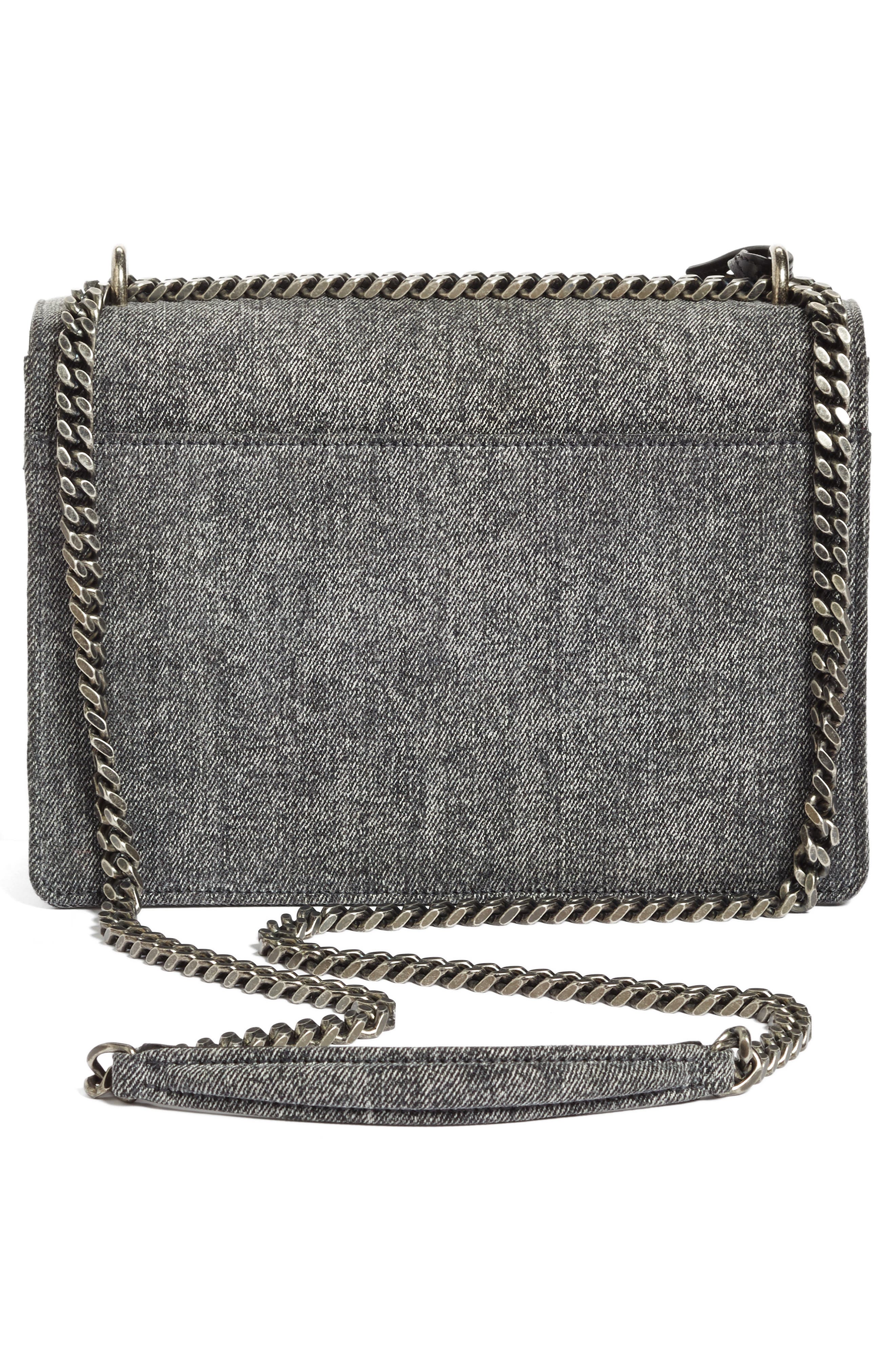 Saint Laurent Medium Sunset Denim Shoulder Bag, Alternate, color, 