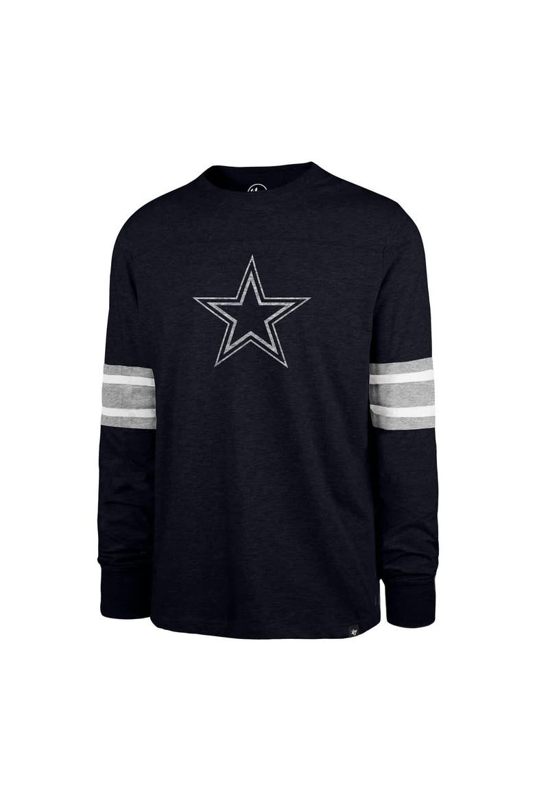 Men's '47 Navy Dallas Cowboys Premier Brex Long Sleeve T-Shirt, Alternate, color, Navy