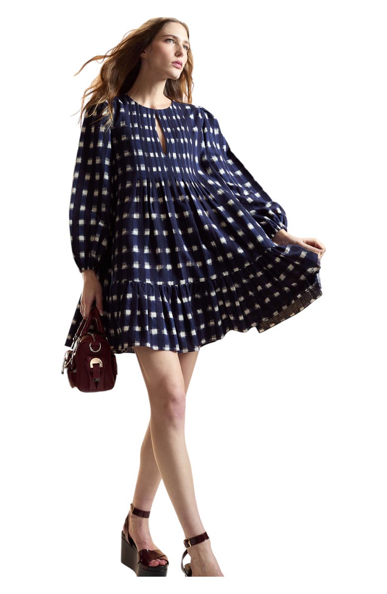 Cynthia Rowley Pintuck Mini Dress, Alternate, color, Navy Multi