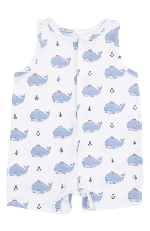 Bubbly Sailor Whale Print Romper (Baby)