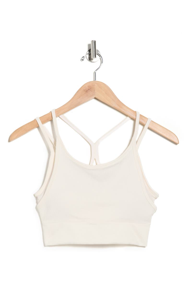 90 DEGREE BY REFLEX Lively Seamless Double Layer Bralette, Alternate, color, White Dove
