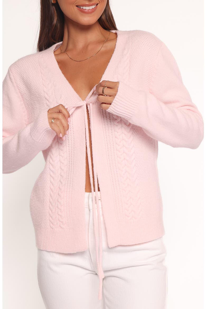 Cherri Tie Front Cardigan, Alternate, color, PINK