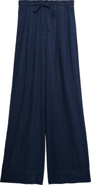 M&S Linen Blend Wide Leg Drawstring Pants