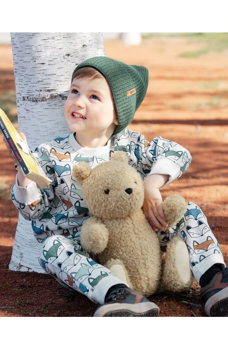 Deux par Deux Little Boy's Printed Fox Fleece Sweatshirt Gray Mix, Alternate, color, 