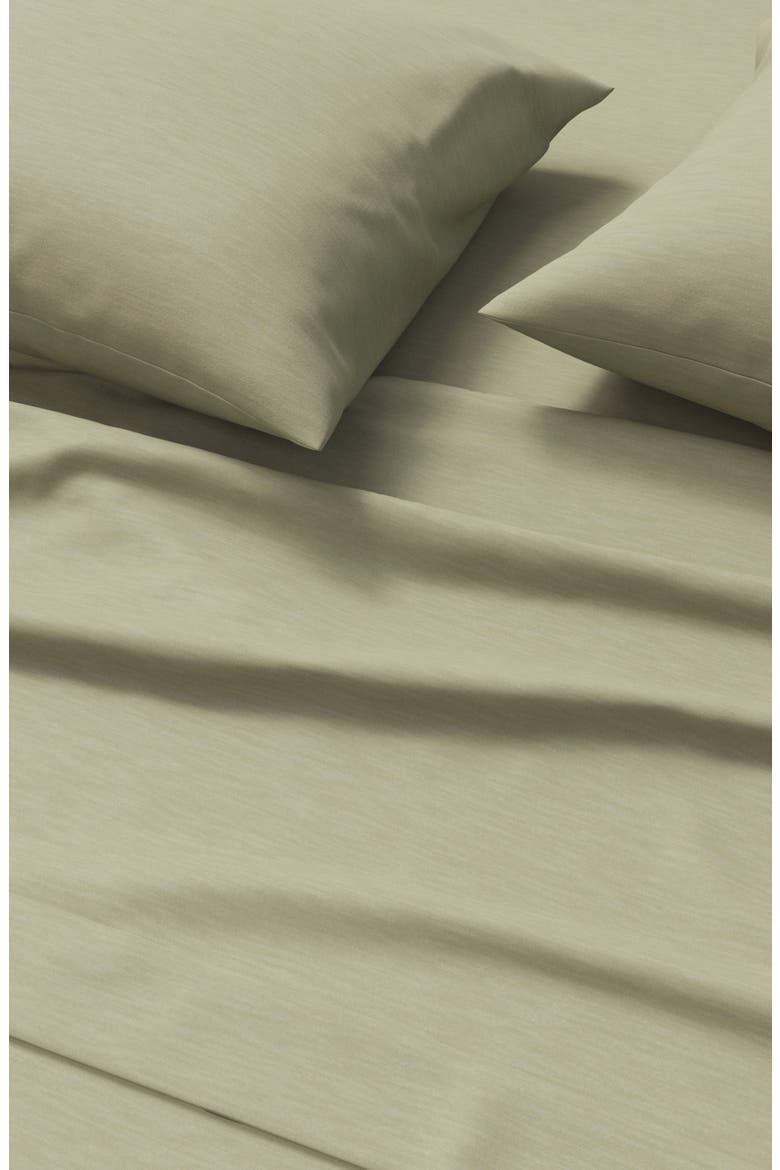 Cotton Jersey Knit Sheet Set, Alternate, color, HEATHERED OLIVE