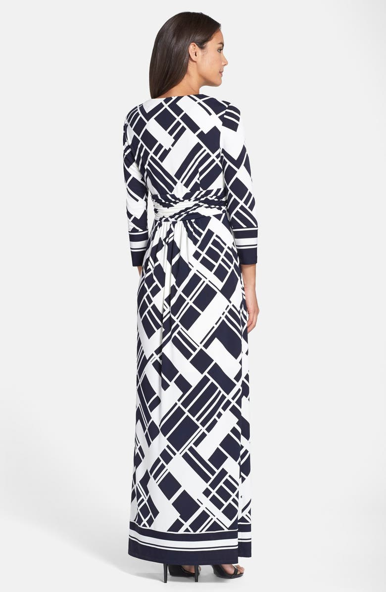 Eliza J Geo Print Jersey Faux Wrap Maxi Dress, Alternate, color, 