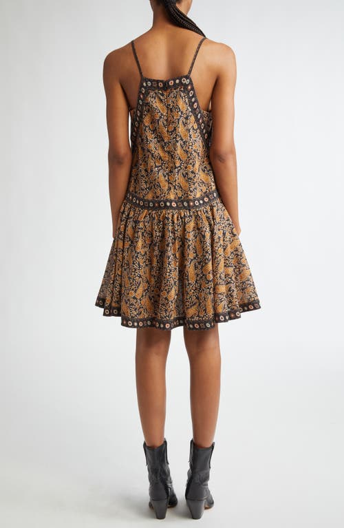 Isabel Marant Étoile Danielle Floral Cotton Blend Dress In Black/brown Multi