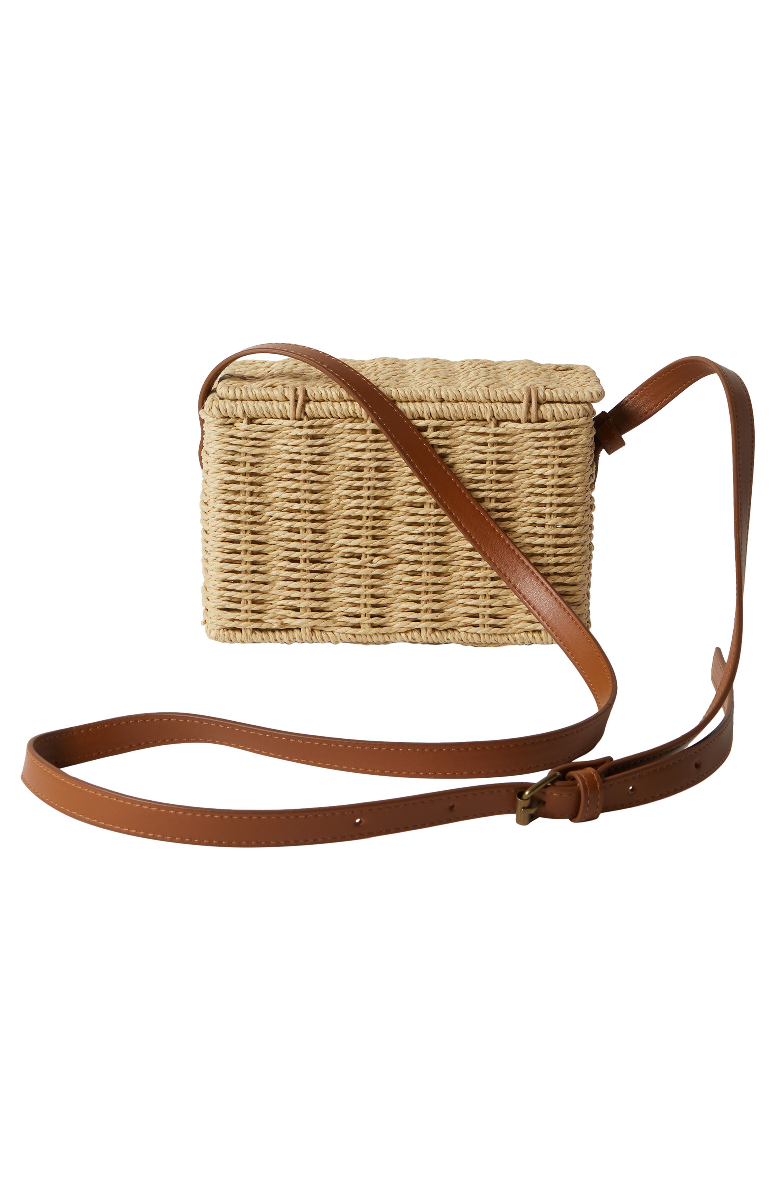 Billabong Festival Straw Crossbody Bag, Alternate, color, 