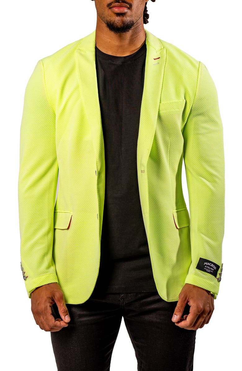 Maceoo Neon Unconstructed Knit Blazer, Alternate, color, Green