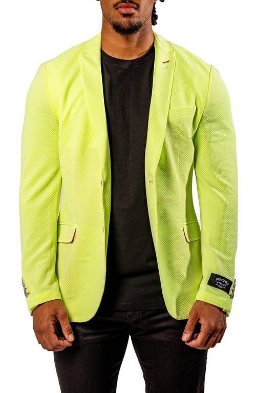 Maceoo Neon Unconstructed Knit Blazer In Green