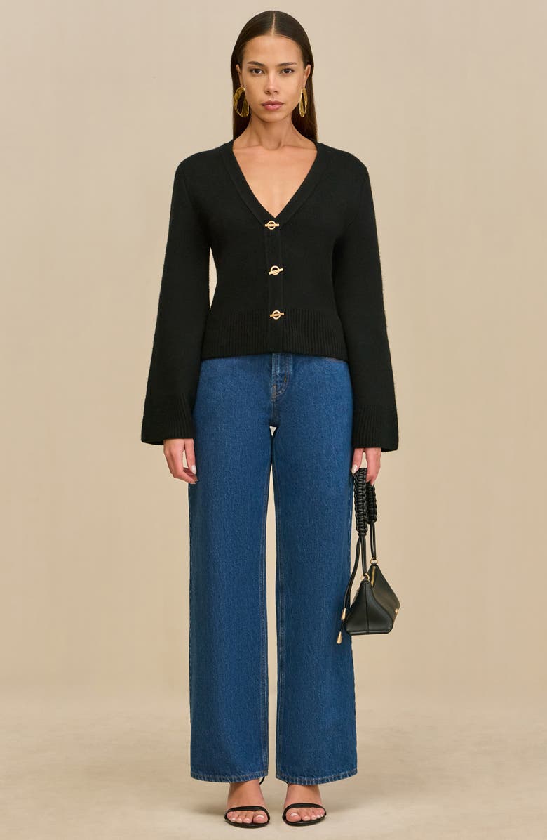 Cult Gaia Jos Cardigan, Alternate, color, Black