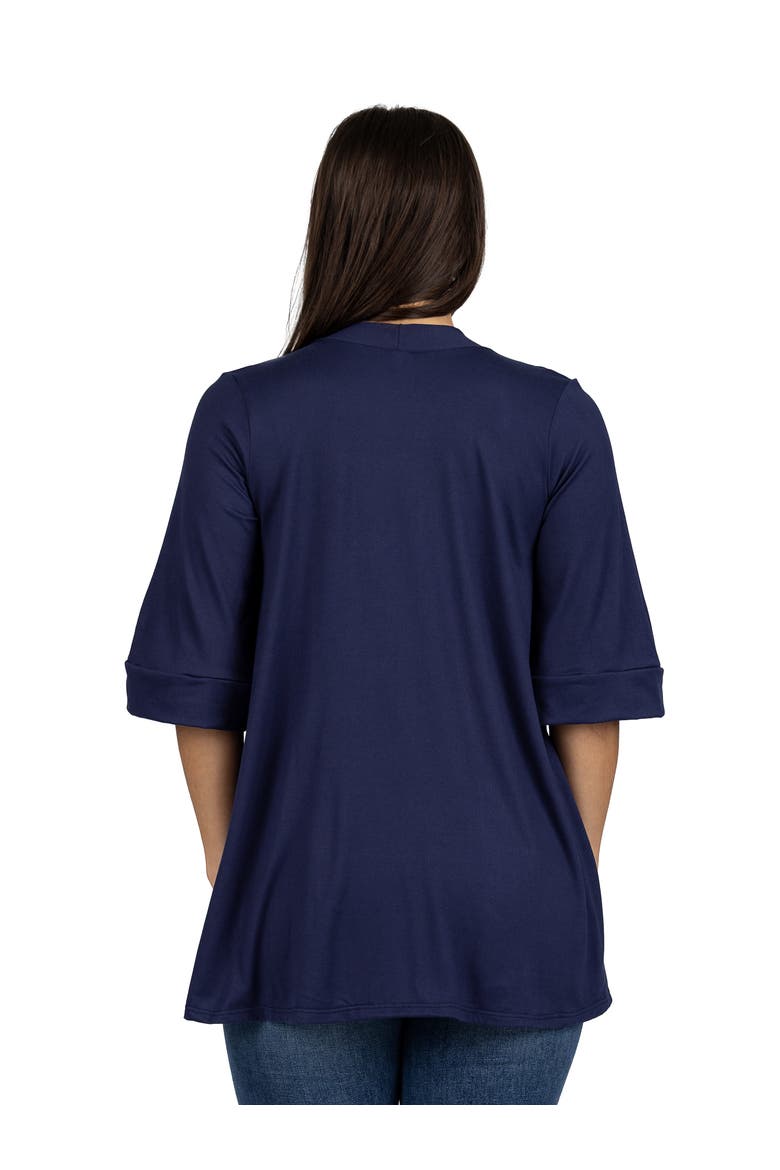 Maternity Open Front Elbow Length Sleeve Cardigan, Alternate, color, Navy