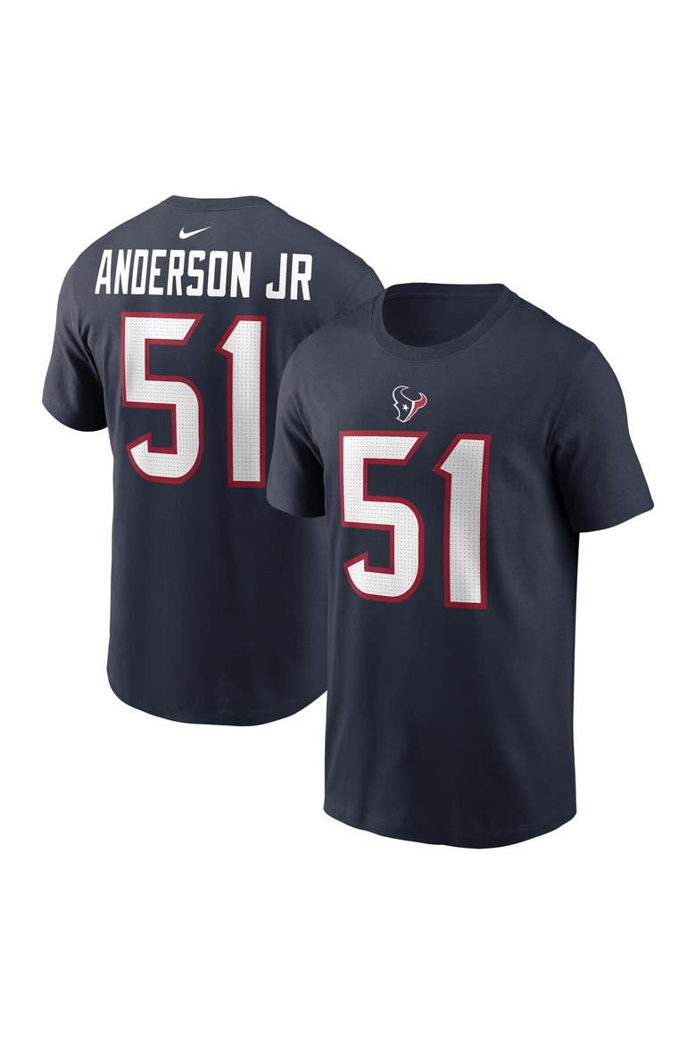 Men's Nike Will Anderson Jr. Navy Houston Texans 2023 NFL Draft First Round Pick Player Name & Number T-Shirt, Alternate, color, Navy
