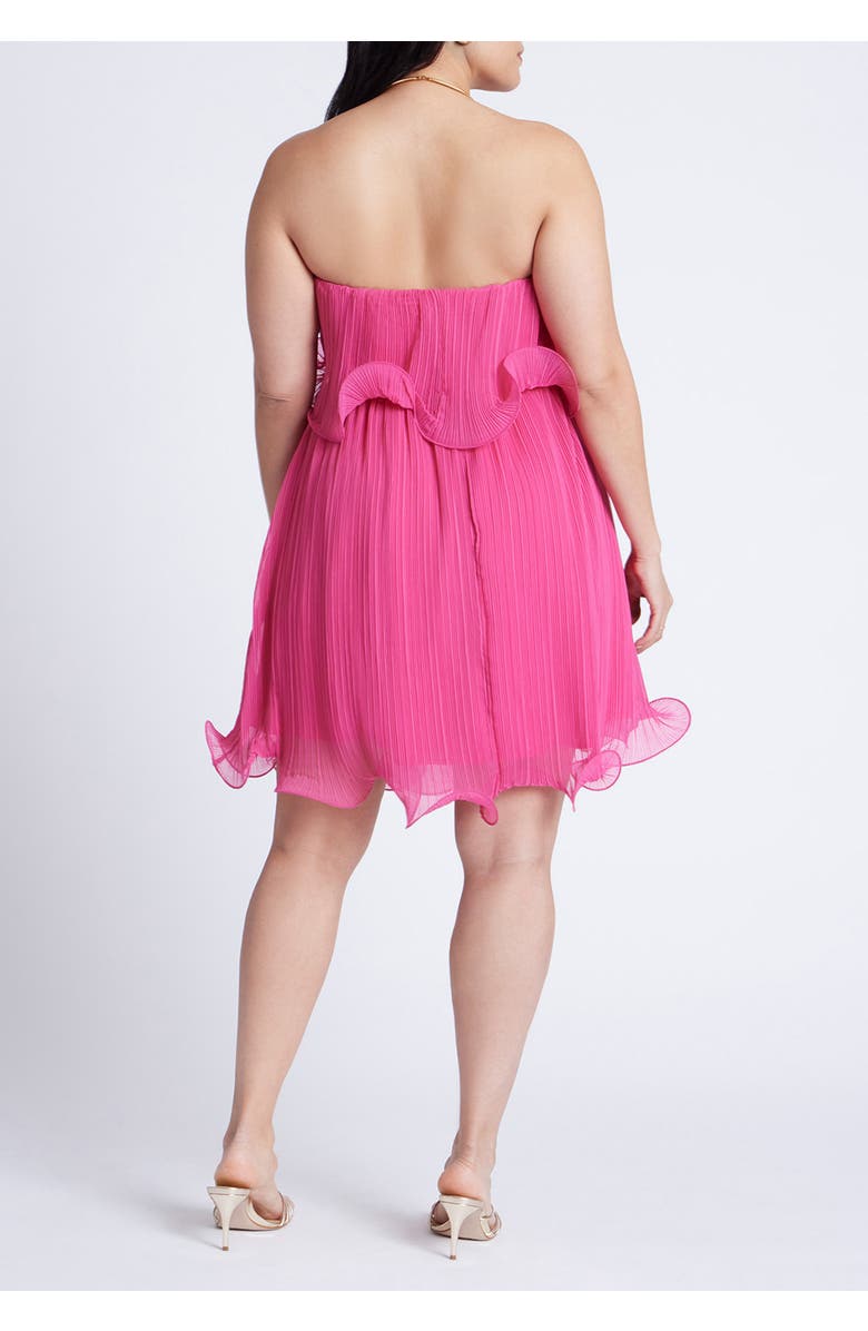 ELOQUII Ruffle Hem Mini Dress, Alternate, color, Very Berry