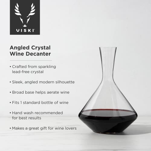 Viski Raye Crystal Angled Wine Decanter In Clear