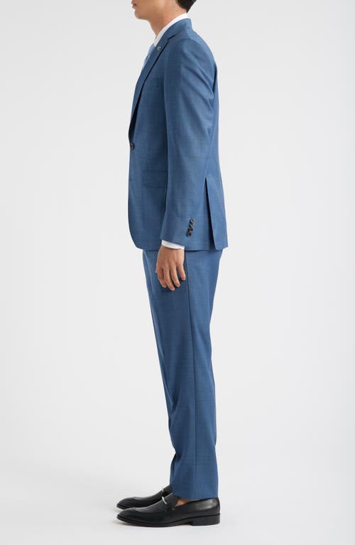 Jack Victor Esprit Regular Fit Blue Super 110s Sharkskin Suit In Blue