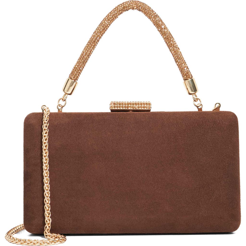 Dune London Beaut Top Handle Frame Clutch In Brown