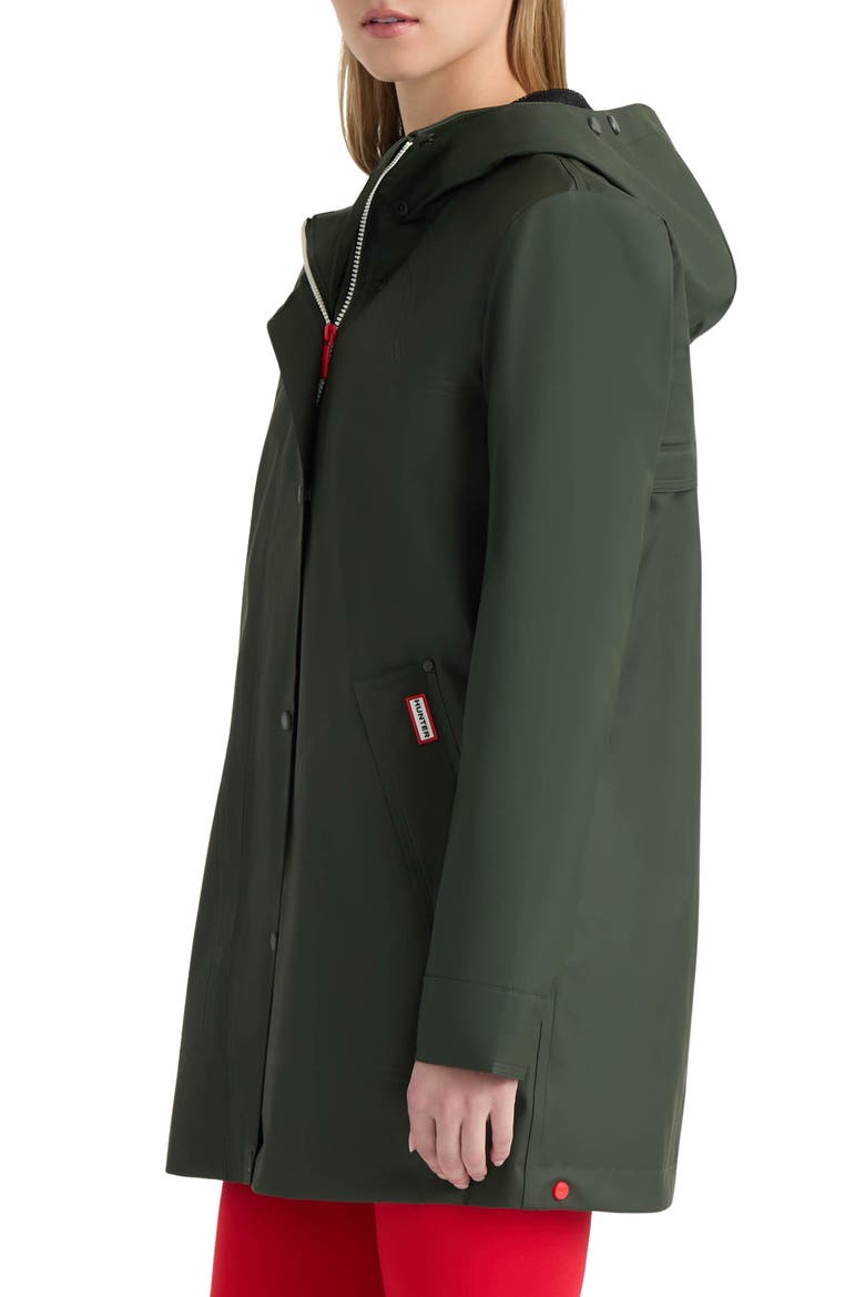 Acacia Waterproof Rubberized Rain Jacket, Alternate, color, HUNTER GREEN