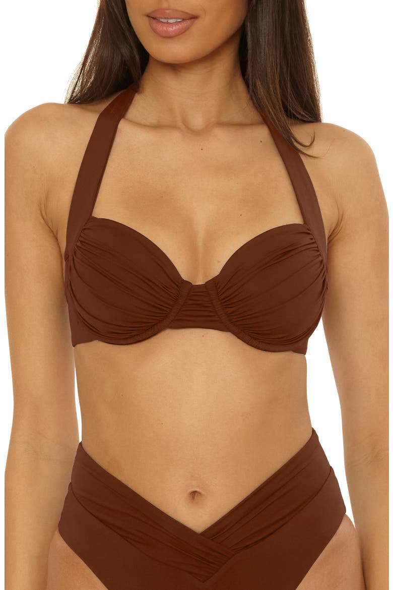 Color Code Underwire Bikini Top, Main, color, DARK COCO