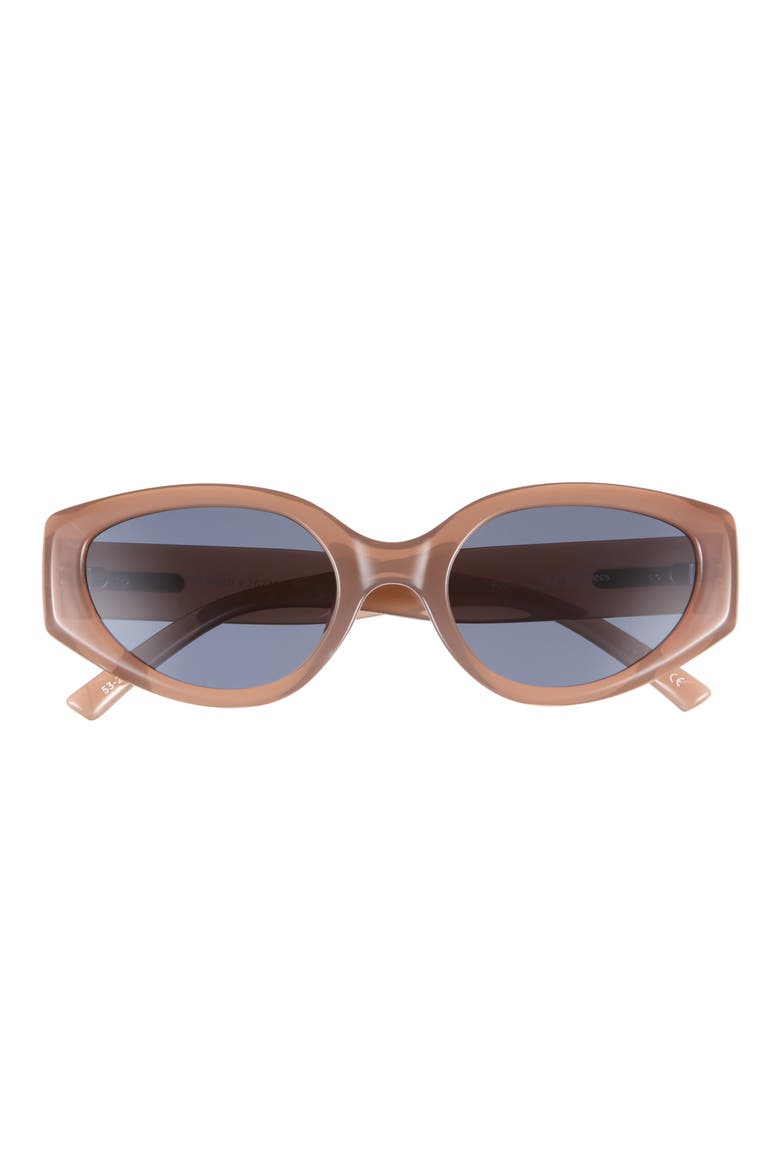 Fevered 53mm Polarized Oval Sunglasses, Main, color, FAWN / SMOKE MONO POLARIZED