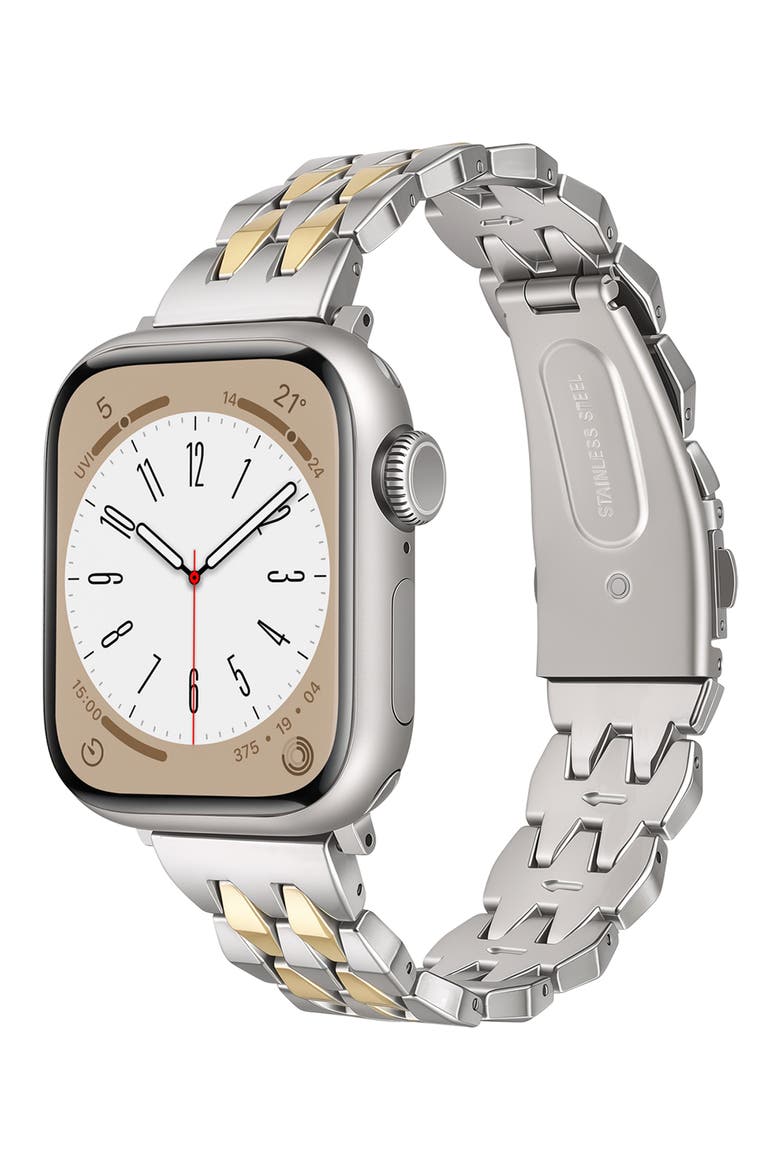 Trapezoid Link Apple Watchband, Alternate, color, GOLD/ SILVER
