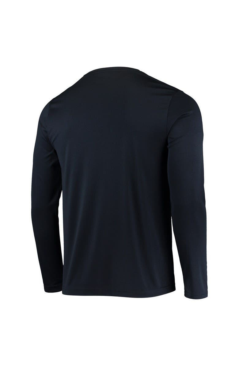 Champion Men's Champion Navy West Virginia Mountaineers Wordmark Slash Long Sleeve T-Shirt, Alternate, color, 