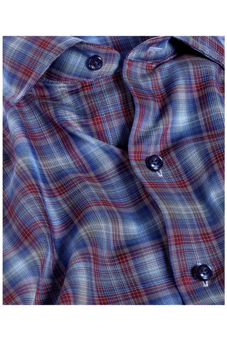 Check Sport Shirt, Alternate, color, NAVY/ MERLOT
