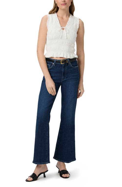 Paige Womens Devi Shirred Cotton-blend Top White In White