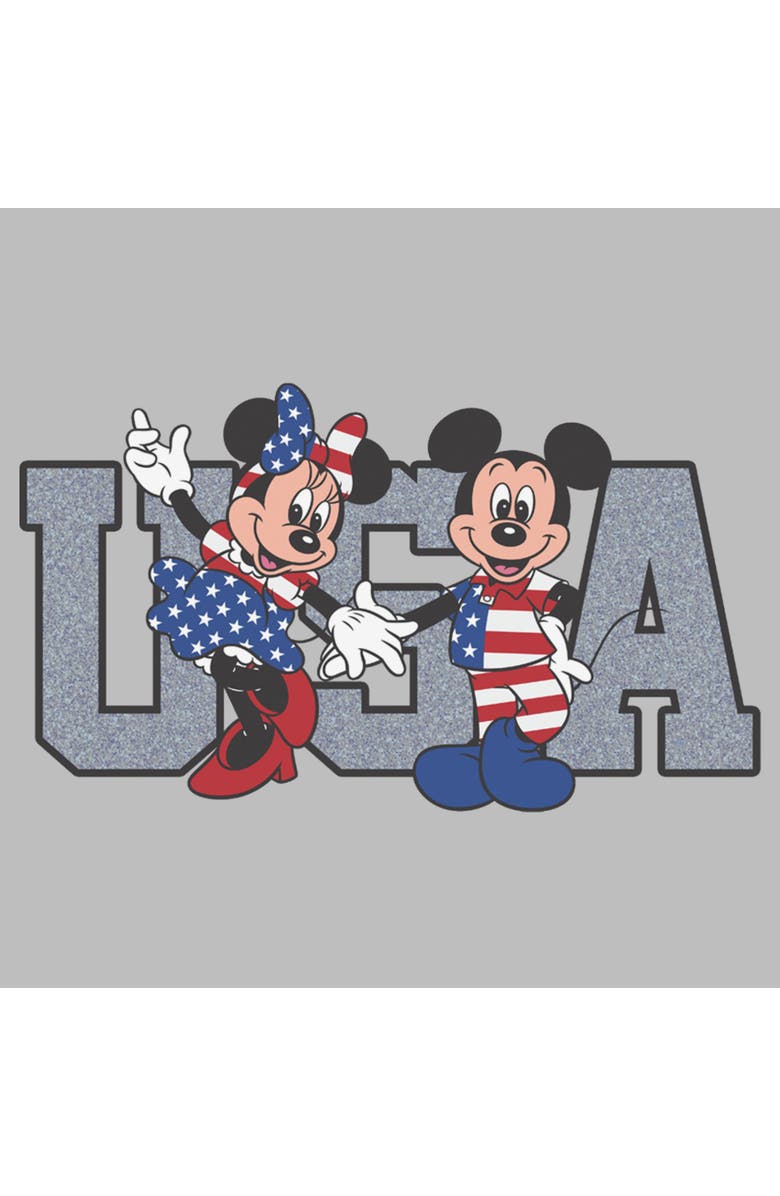 Mickey & Friends Women's Mickey & Friends The American Couple Graphic T-Shirt, Alternate, color, Heather Gray