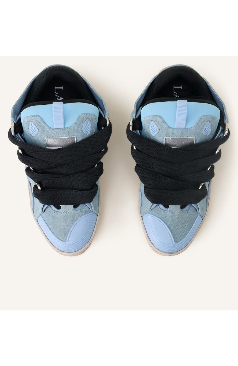 Lanvin Curb Canvas Sneakers, Alternate, color, Blue/Amber