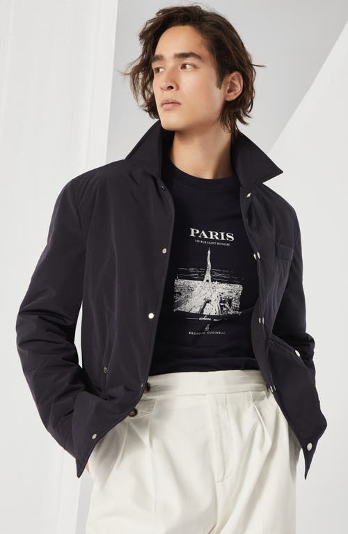 Shop Brunello Cucinelli Shirt-style Outerwear Jacket In Blue