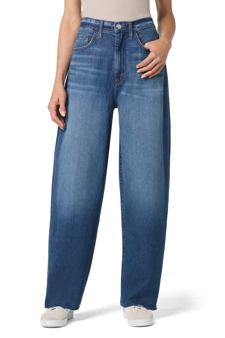 High Waist Barrel Leg Jeans, Main, color, KUSAMA